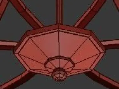 Untitled light chandelier with glass shades 3D model