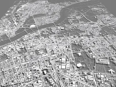 Cityscape Warsaw Poland 3D model