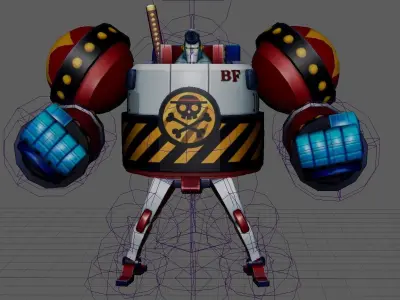 One Piece General Franky Low-poly 3D model
