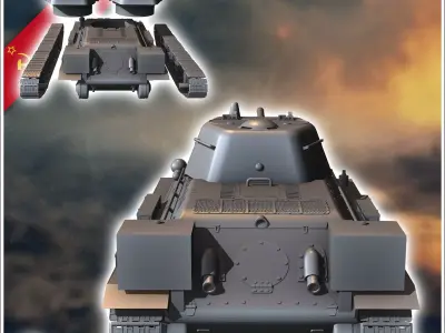 T-34-76 1943 ChTz - Soviet army WW2 Second World East front Ostf 3D print model