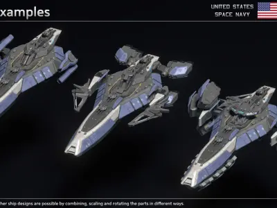 USSN Arizona Class Battleship Low-poly 3D model