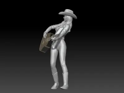 street musician girl 3 3D print model