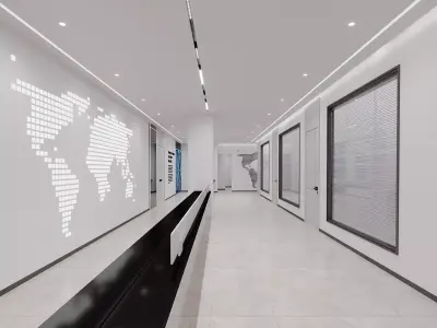 Futuristic Corridor - Elevator Lobby 3D model