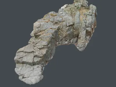 3d scanned rock cliff X 3D model