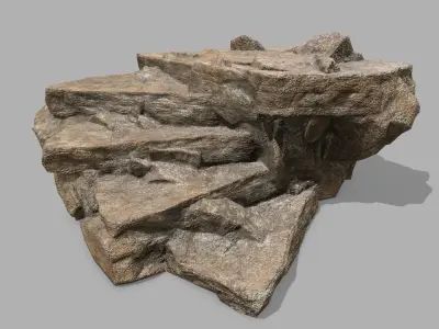 Stair rock Low-poly 3D model shop