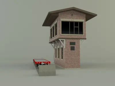 Train station building model 3D model