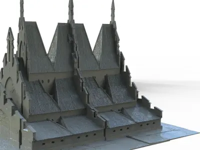 Gothic sinister large church 3D model