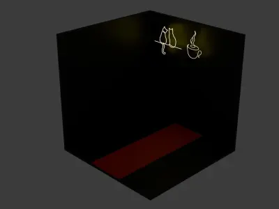 6pc Neon Asset Pack in Yellow Low-poly 3D model