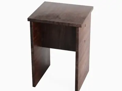 Wooden Stool 01 Low-poly 3D model
