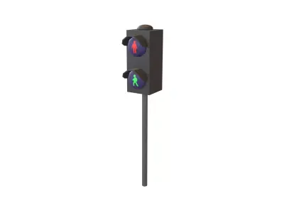 Pedestrian Traffic Light V1 001 Low-poly 3D model