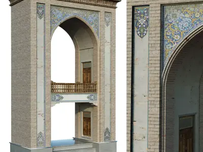 old islamic turkish arch set 143 Low-poly 3D model