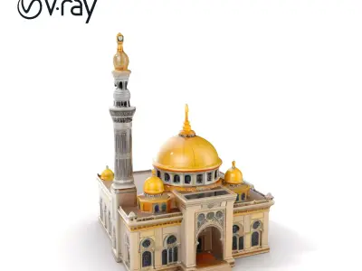 Ornate Mosque Architecture Model Pack Low-poly 3D model