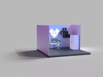 Modern Gamer Room 3D model
