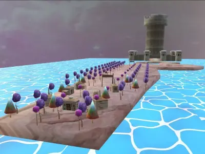 Environment for game Low-poly 3D model