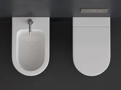 Ceramica Cielo Opera wall-hung bidet and toilet Low-poly 3D model