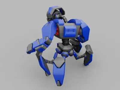 Spider robot rigged - animated character 3D model
