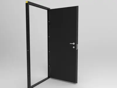 Metal door 3D model 2