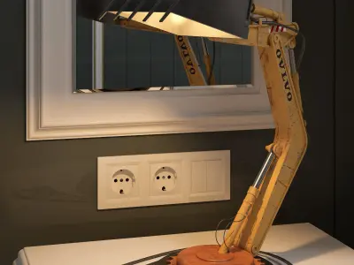 Digger desk lamp Free 3D model