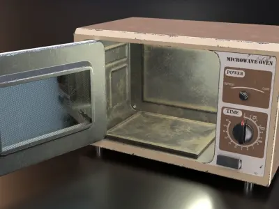 Vintage Microwave Oven Low-poly 3D model