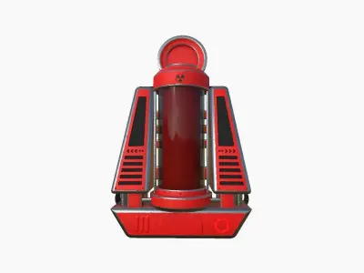 SciFi Backpack J09 Red - Fashion Character Design Low-poly 3D model