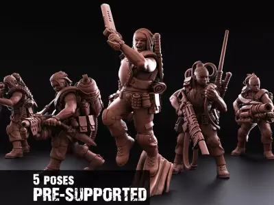 Female Jungle Fighters - Special Weapons - Imperial Force 3D print model