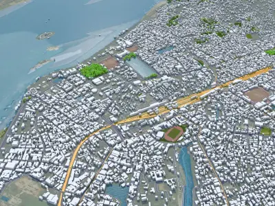 Guwahati Assam India 35km Low-poly 3D model