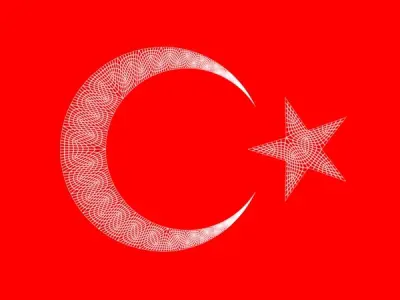 Turkish crescent star Free 3D model