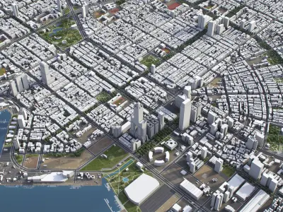Kaohsiung - 3D City Model Low-poly 3D model