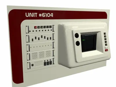 Retro Scifi Terminal Low-poly 3D model