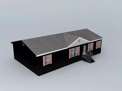 Double Wide Trailer Home Free 3D model