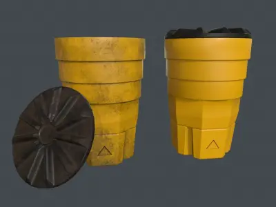 Crash Barrel PBR Game Ready Low-poly 3D model