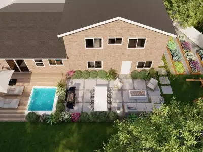 3D Exterior Scene 3D model design garden and landscape 3D model 14