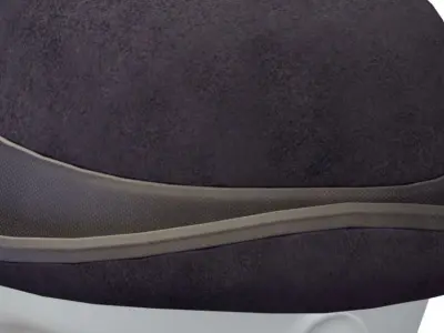 Cartoon High Poly Subdivision Black Bowler Low-poly 3D model