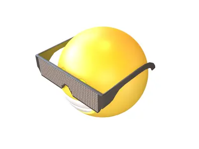 Beaming Face With Future Technology Glasses v1 006 Low-poly 3D model