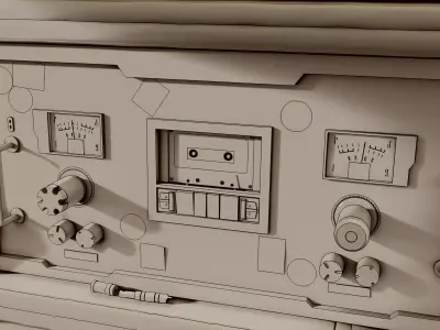Radio Tape from space Low-poly 3D model