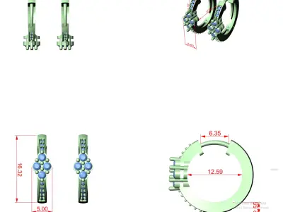 Diamond Earrings  3D print model