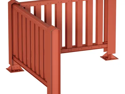 Metal fencing fence 3D model