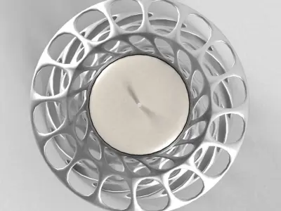 Small Candle Holder with Candle 3D model