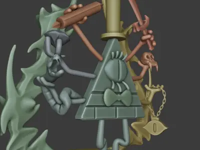 ornamental statue of Bill Cipher 3D print model