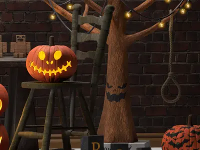 Decorative set halloween 3D model