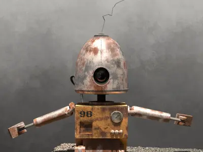 Rusted Robot Diorama 3D model