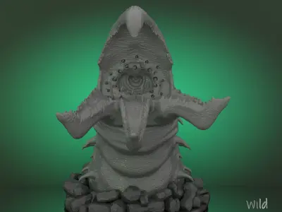 Graboid from Tremors Statue -  3D Print Model testes and printed 3D print model