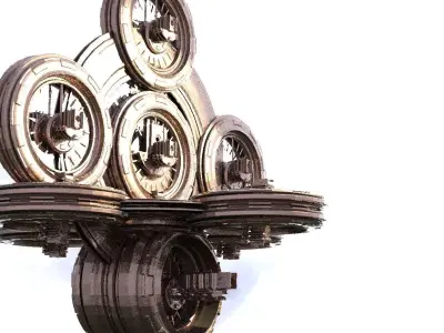 Ancient Alien Star Ring Monolith 6  3D model