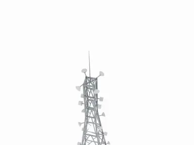 Radio Tower X Low-poly 3D model