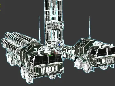 China Army Red flag 9 air defense missile 3D model