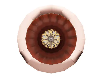 Ceiling Lamp with Copper Shade 02 3D model