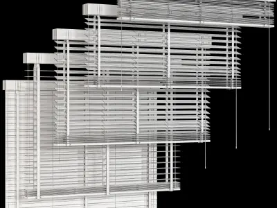 Wooden Blinds Set Low-poly 3D model purchase