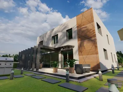 Design of modern family house 3D model