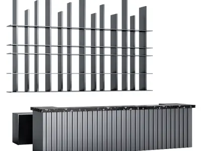 Bar area for a coffee shop 3D model