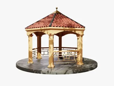 Gazebo Low-poly 3D model shop